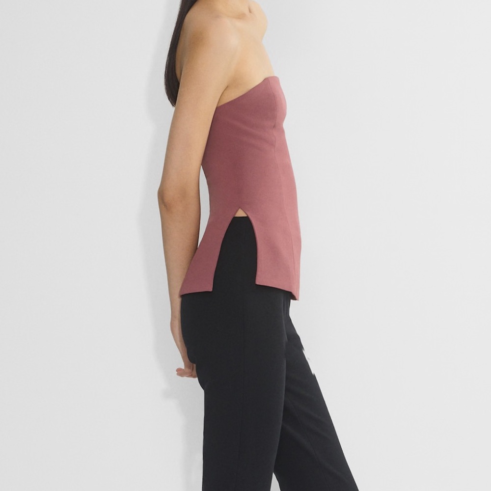 Aritzia Strapless Peplum Top in Mauve - Picture 3 of 14